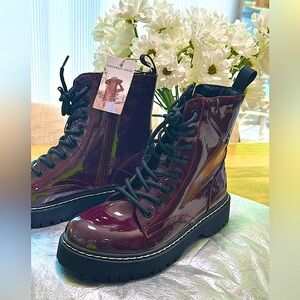 Circus by Sam Edelman Burgundy Combat Boots